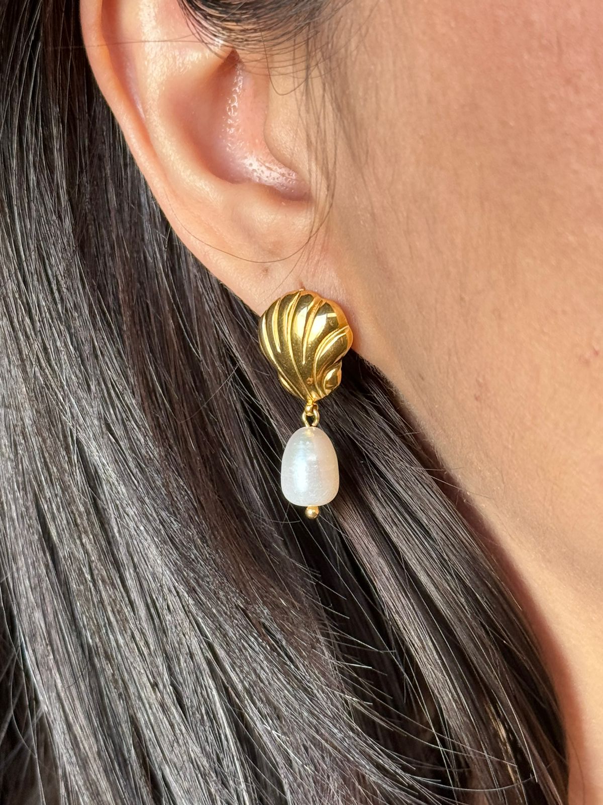 Aretes Shell Pearl